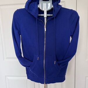 Armani Exchange Royal Blue Zip-Up Hoodie Sweater